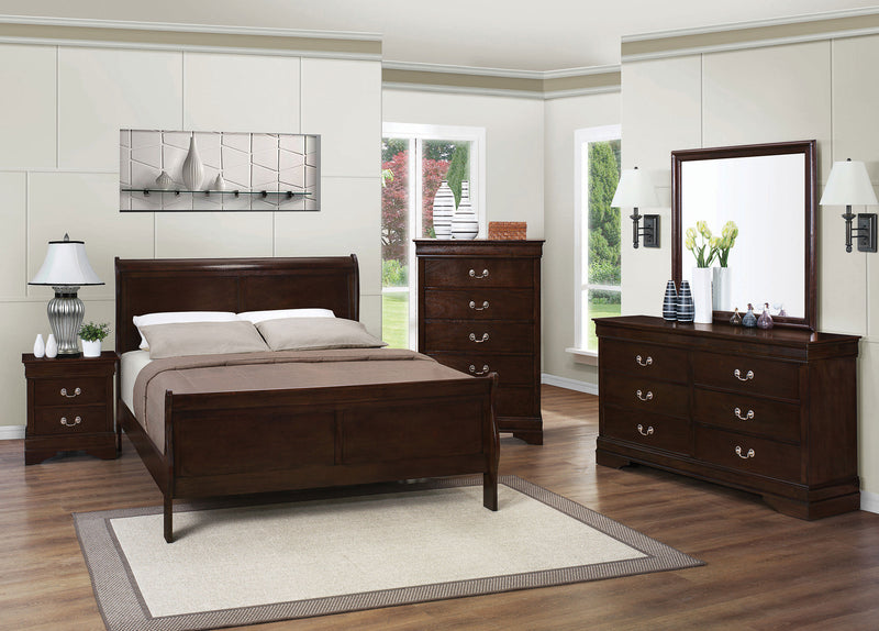 Louis Philippe Sleigh Panel Bed