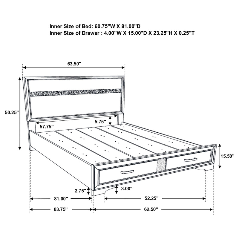 Miranda Panel Platform Storage Bed