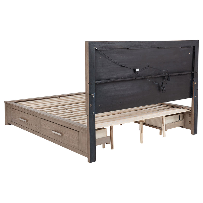 Kenora Panel Platform Storage Bed with LED Lighting