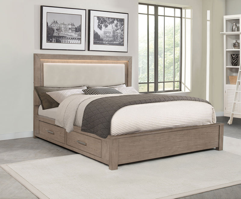 Kenora Panel Platform Storage Bed with LED Lighting
