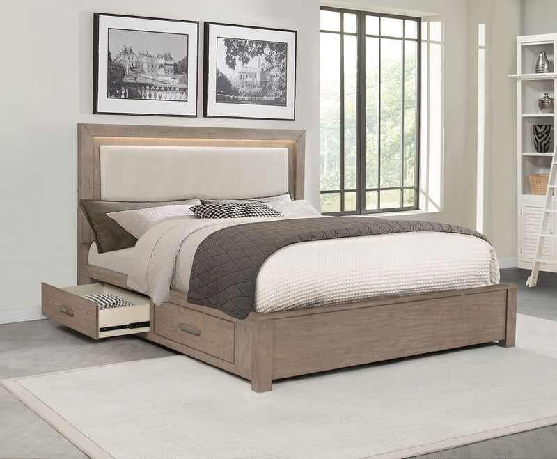 Kenora Panel Platform Storage Bed with LED Lighting
