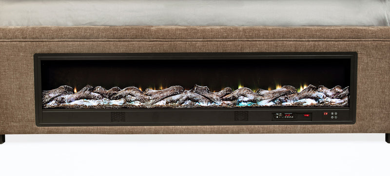 Senna Panel Bed with Bluetooth Speaker and Flame Visualizer