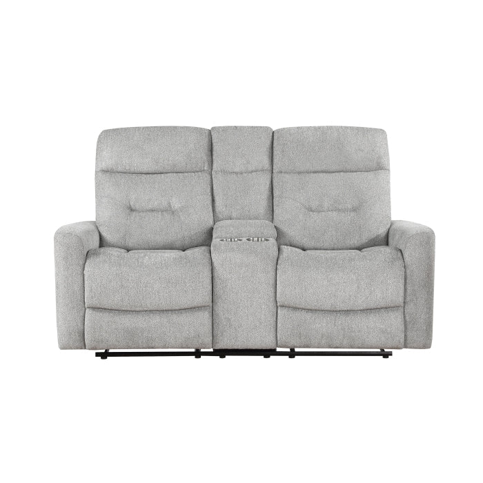 9610GY-2 - Double Reclining Love Seat with Center Console