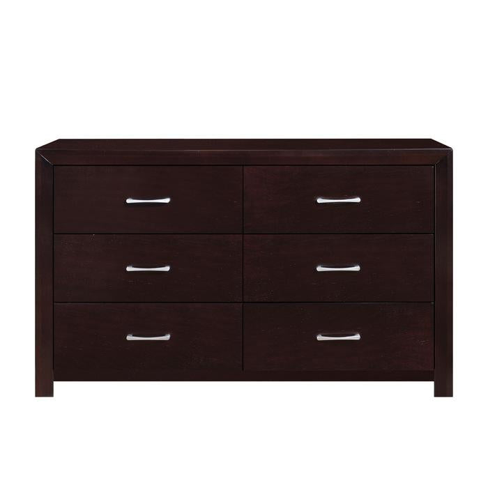 Edina 6 Drawer Dresser in Espresso-Hinted Cherry 2145-5