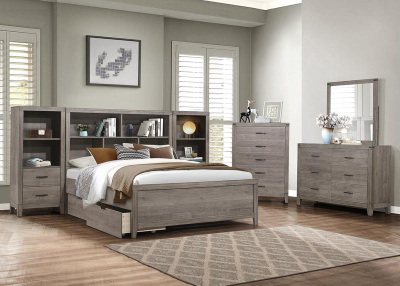 Woodrow Queen Platform Bed in Gray 2042NB-1